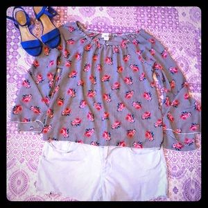 Floral Bell Sleeve Blouse